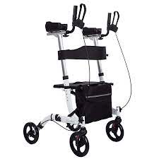 amazon com elenker upright walker stand up folding rollator walker back erect rolling mobility walking aid with backrest walker for seniors walkers seat pads