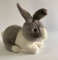 Russ Berrie Plush Puddles Bunny Rabbit Grey White Stuffed Animal 10 Long Lovey Russ White Stuffed Animal Teddy Bear Stuffed Animal Dog Stuffed Animal