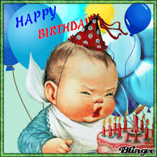 Happy 60th birthday colorful party balloons and bunting. Baby Blowing Out Birthday Candles Gif Happy Birthday Pictures Happy Birthday Baby Happy Birthday To You