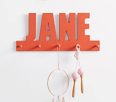 Shop online pottery barn kids ksa offers kids & baby furniture, bedding, decor, toys designed to inspire, shop a baby toys to find the perfect present, and more. Personalized Name Sign With Wall Hooks Pottery Barn Kids