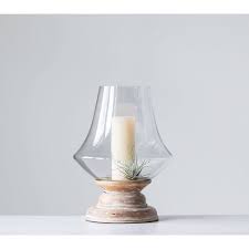 Discover the design world's best hurricane candle holders at perigold. 16 X 13 Glass Hurricane Candle Holder With Mango Wood Base Natural Clear 3r Studios Target