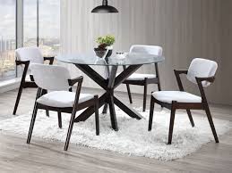 Glass dining tables can scratch easily but only if placed in high traffic locations in your home and not treated with extra caution when in use. Bella Round Dining Sets Glass Top Dark Hardwood Frame