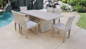 Check spelling or type a new query. Fairmont Rectangular Outdoor Patio Dining Table W 6 Armless Chairs In Vanilla Creme Tk Classics Fairmont Dtrec Kit 6