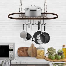 Pots and pans storage hacks. Sorbus Pot Pan Utensil Ceiling Rack 10 Hooks Kitchen Household Storage Organizer Kitchen Dining Bar Kitchen Storage Organization