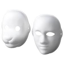 Lustigt Mask Set Of 2 Dog Human White Ikea Mask White Mask Sliding Glass Door