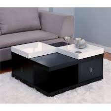 Furniture Of America Stein Square Wood Coffee Table In Black And White Walmart Com Coffee Table Square Coffee Table With Storage Black Coffee Tables