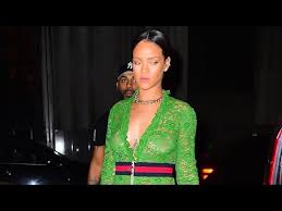 Rihanna's Nipples Are on Display in a See-Through Green Dress in ...