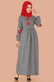 Modaselvim Elbise Nakisli Kislik Elbise 5383mp186 Acik Gri Elbise Musluman Modasi The Dress