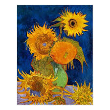 Located in bubble number one you can see how the second piece has more petal bulk. Six Sunflowers Van Gogh Fine Art Postcard Zazzle Com In 2021 Van Gogh Flowers Van Gogh Art Van Gogh Sunflowers