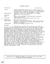 DESCRIPTORS Exploitation of Children Act of 1977. Specifically, federal  child Amendment guarantees of freedom of speech and exp