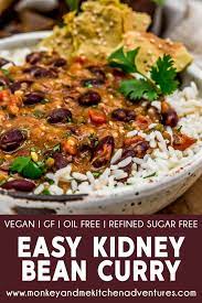 Easy Kidney Bean Curry Monkey And Me Kitchen Adventures Recipe Kidney Bean Curry Beans Curry Kidney Beans