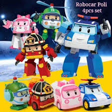 We made him out of rice krispies. Spielzeug Usa Seller Set Of 4 Robocar Poli Cake Topper Play Set Triadecont Com Br