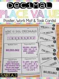 Decimal Place Value Practice Mat With Task Cards Anchor Chart