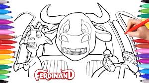 Ferdinand is the titular protagonist of the movie with the same name and the children's storybook which he originated from. Ferdinand Movie Coloring Pages For Kids How To Draw Ferdinand Lupe Una Dos Tres Cuatro Youtube
