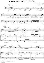 I Will Always Love You Saxophone Sheet Music Sheet Music Alto Saxophone Sheet Music