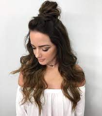 20 Ideas How To Spice Up Your Half Bun Half Bun Hairstyles Top Knot Hairstyles Half Up Half Down Hair