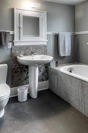 I have a black sink, but a stainless faucet. Pedestal Sink With Backsplash Bathtub Toilet Faucet Towel Racks Lamp Contemporary Bathroom Of Awe Pedestal Sink Pedestal Sink Bathroom Backsplash Bathroom Sink