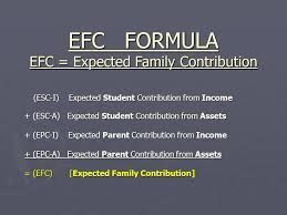 Estimated Expected Family Contribution Efc Chart
