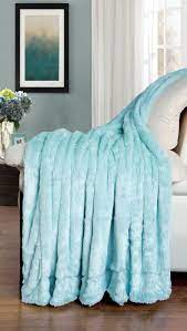 This plush blanket is designed to add warmth and color to your bed. Light Sky Blue Double Sided Faux Fur Throw Blanket Super Soft For Use And Excellent For Home Decor Hst Light Blue Blanket Blue Throw Blanket Blue Throw Rugs