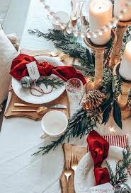 Remplissez des bols blancs avec des fruits rouges ou bien enveloppez la couronne de noël est un autre must dans la déco de chaque maison. Deco Table De Noel Rouge Et Or 31m2