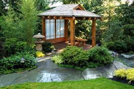 From Sunset Magazine The Slate Represents Water Small Japanese Garden Japanese Garden Pagoda Garden