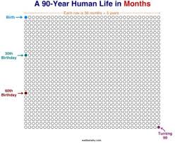 Each row of weeks makes up one year. Your Life In Weeks The Frugal Samurai