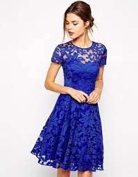 Ted Baker Lace Dress With Sheer Floral Overlay At Asos Lace Blue Dress Pretty Dresses Beautiful Dresses