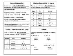 classifying polynomials foldable