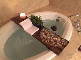 Measure and mark two lines from the edge of the board to the edge of the hole (they should be 1/2 apart). Bath Caddy Mandala Customize Bath Caddy Bath Tub Tray By Loveyourselfbath Etsy Tubbath Tub Tray Bath Tray Bath Caddy Diy