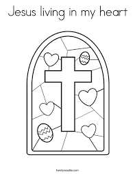 Jesus loves the little children. Jesus Living In My Heart Coloring Page Twisty Noodle