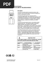 200150, 200155 & 200157 Accelerometers: Description | PDF ...