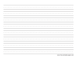 Blank padded sketchbook with dots and lines for writing vector templates. Kindergarten Writing Paper Free Printable Paper