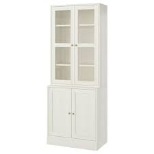 Havsta Storage Combination White 55 7 8x18 1 2x83 1 2 Ikea Glass Door Ikea Bookcase With Glass Doors
