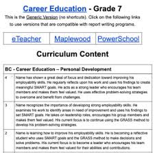 Teaching certification and salaries in bc bc ministry of education, professional conduct unit. Report Card Comments Career Education British Columbia New Curriculum Grade 7