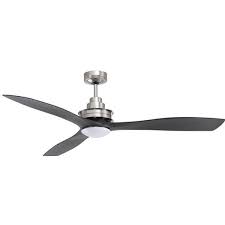 Home ceiling ceiling fans ceiling lights modern ceiling contemporary light fixtures track lighting chrome stainless steel house styles. Clarence Ceiling Fan With Led Light 56 Brushed Chrome Black Blades