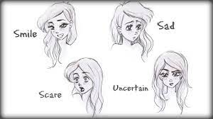 Drawing Tutorial ❤ How To Draw 4 Types Of Facial Expressions - Youtube