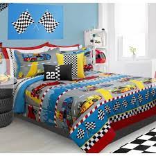 Toddler boy room ideas cars. Race Cars Boys Full Queen Comforter Shams 3 Piece Bedding Set Walmart Com Walmart Com
