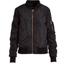 Steve Madden Black Side Zipper Bomber Jacket With Rose Gold Hardware 7 070 Huf Liked On Polyvore Fea Classic Bomber Jacket Bomber Jacket Long Bomber Jacket