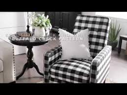 27.50 inches in length x 24.75 inches in width x 35.25 inches in height the swooping arms of the chair create a classic wingback style. Ada Black White Buffalo Check Chair By Inspire Q Classic Youtube