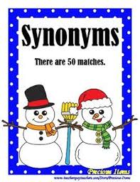 Synonym Winter Snowmen Matching Is A Matching Activity For Synonyms Students Will Read The Words On The Blue C Matching Activity Synonym Synonyms And Antonyms