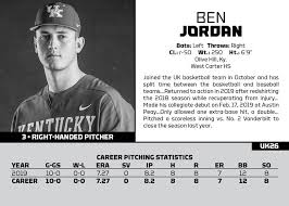 The newest member of the kentucky wildcats basketball team, ben jordan, shares how. Wildcats Trading Cards Ben Jordan Kentucky Baseball Facebook