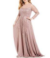 Terani Couture Plus Size Sheer Sleeve Chiffon Gown Pink Plus Size Bridesmaid Mo Plus Size Wedding Guest Dresses Plus Size Dresses Mother Of The Bride Plus Size