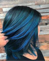 Auburn hair, hair highlighting, feathered hair, step cutting, blue hair, tints and shades, bob cut, red hair, layered hair, wig. 19 Most Amazing Blue Black Hair Color Looks Of 2021