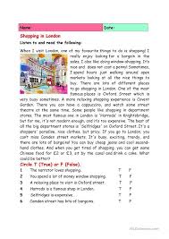 Free reading comprehension ks2 worksheets printable. Shopping In London Reading Comprehension Worksheets Reading Comprehension Lessons English Reading