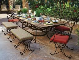 Beautiful Hand Crafted Wrought Iron Patio Dining Set For 10 People With 2 Benches Wrought Iron Outdoor Furniture Patio Dining Set Wrought Iron Patio Furniture