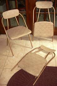 3 Vintage Hamilton Cosco Inc Gold Folding Chairs Stylaire Chair Cosco Folding Chair