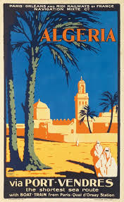 Affiche Anglaise Cie Navigation Mixte Algeria Via Port Vendres 1931 100x62 Cm Design Vintage Travel Posters Retro Poster Vintage Travel