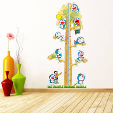 Us 12 9 2pcs Doraemon Creative Diy Kids Height Chart Wall Stickers Home Decor Modern Baby Nursery Room Wallpaper Decal Adesivo De Parede In Wall