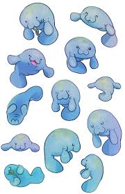 Manatees Sticker By Alice Rl Cute Drawings Animal Drawings Cute Art