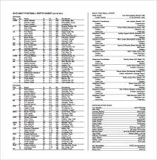 13 football depth chart template free sample example